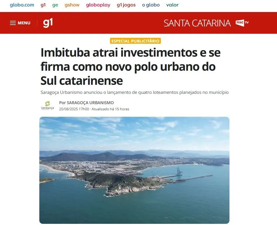 Imbituba em transformação: novo polo urbano do Sul catarinense.